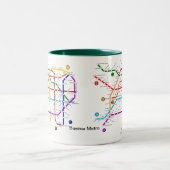 地下鉄のbuenosのアルゼンチンのマグ ツートーンマグカップ (中央)