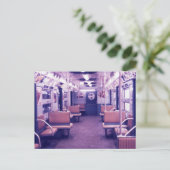 地下鉄カーインテリアニューヨークシティヴィンテージ ポストカード (スタンド正面)