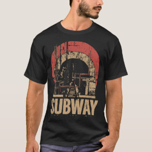地下鉄都市交通トンネルポスター レトロ Tシャツ