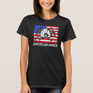 地下鉱業アメリカ人鉱夫アメリカ炭鉱 Tシャツ