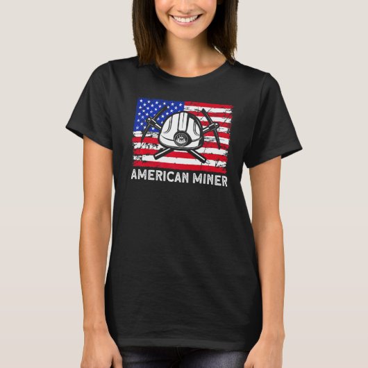 地下鉱業アメリカ人鉱夫アメリカ炭鉱 Tシャツ (正面)
