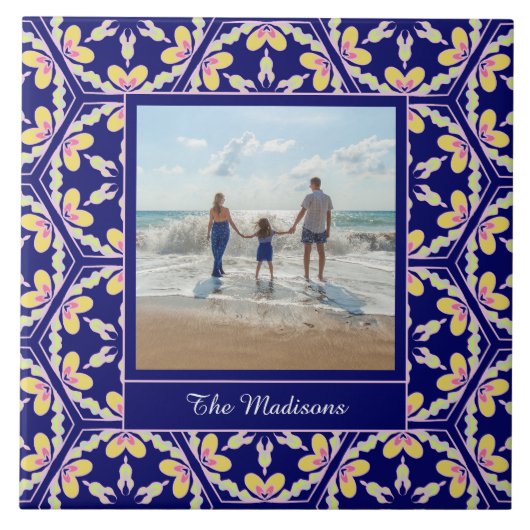 地中海のでスペインのなパターン|カスタムな写真 タイル (正面)