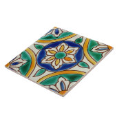 地中海のでスペインのな花の陶磁器の写真のタイル タイル (側面)