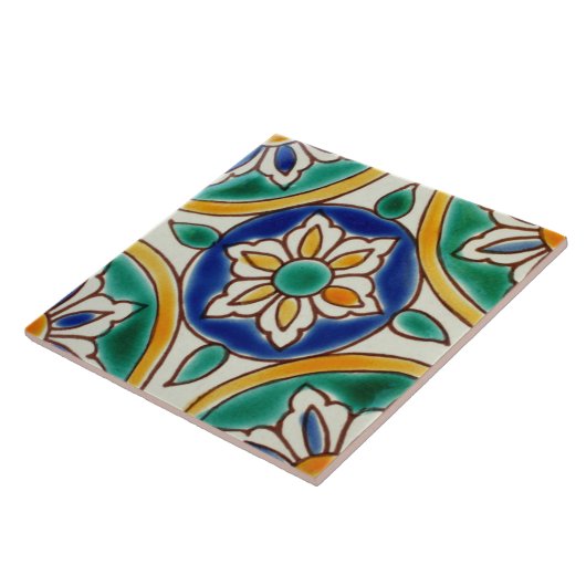 地中海のでスペインのな花の陶磁器の写真のタイル タイル (側面)