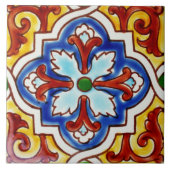 地中海のでスペインのな陶磁器の写真のタイル タイル (正面)