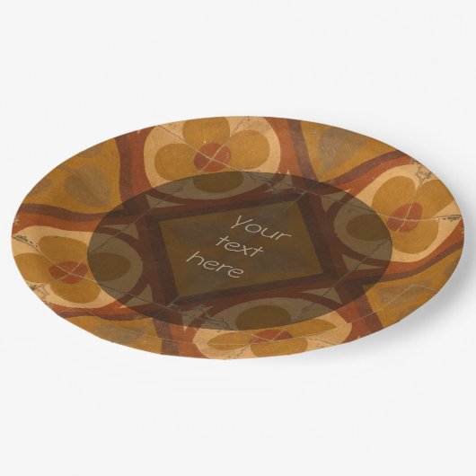 地中海ので伝統的なセラミックタイル文字 ペーパープレート (アングル)