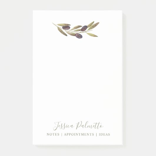 地中海のなオリーブの枝のパーソナライズな高い ポストイット (正面)