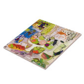 地中海のな静物画の陶磁器の写真のタイル タイル (側面)