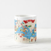 地中海ののの漫画の地図 コーヒーマグカップ (中央)