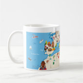 地中海ののの漫画の地図 コーヒーマグカップ (左)