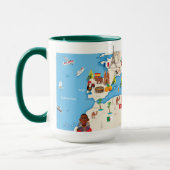 地中海ののの漫画の地図 マグカップ (左)