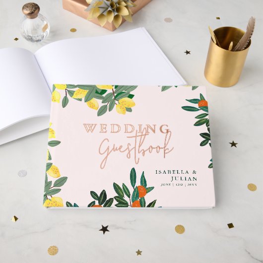 地中海のイタリアンギリレ結婚モンピンク ゲストブック (正面見開き)