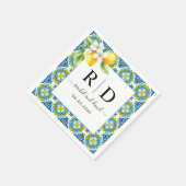 地中海のイタリアンタイル結婚類 スタンダードカクテルナプキン (角)