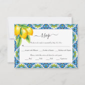 地中海のイタリアンタイル結婚類 出欠カード (正面)