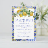 地中海のイタリアンブルータイル結婚レモン セーブザデート (スタンド正面)