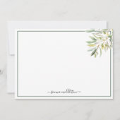 地中海のオリーブ素朴枝 ノートカード (正面)