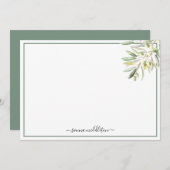 地中海のオリーブ素朴枝 ノートカード (正面/裏面)