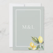 地中海のガーデンエレガントレモ結婚ン 招待状 (裏面)