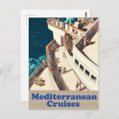 地中海のクルーズ、クルージング船の人々 ポストカード (正面/裏面)