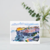 地中海のコルシカエレガントフランスウォーター色 ポストカード (スタンド正面)