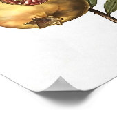 地中海のザクロ果実種子ボタニカ ポスター (角)