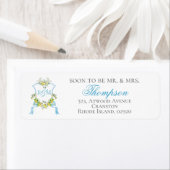 地中海のスタイルクレスト結婚式招待状 ラベル (インサイチュ)