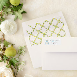 地中海のスタイルクレスト結婚式招待状 ラベル