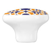 地中海のスタイルタイルのパターン黄色の青の白 セラミックノブ (側面)