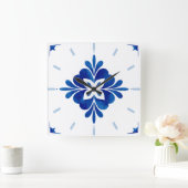 地中海のスタイルフローラ スクエア壁時計 (ホーム)