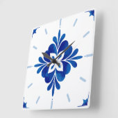 地中海のスタイルフローラ スクエア壁時計 (傾斜)