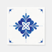 地中海のスタイルフローラ スタンダードカクテルナプキン (正面)