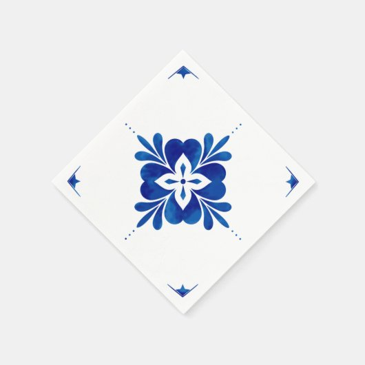 地中海のスタイルフローラ スタンダードカクテルナプキン (角)