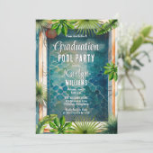 地中海のスタイル夏期卒業プールパーティー 招待状 (スタンド正面)