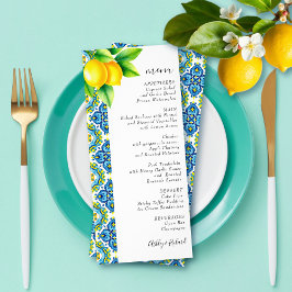 地中海のタイルとレ結婚モンのメニューカード ラックカード