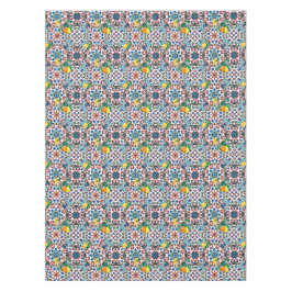 地中海のタイル，モザイク，レモン，夏アート テーブルクロス