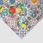 地中海のタイル，モザイク，レモン，夏アート 薄葉紙 (詳細)