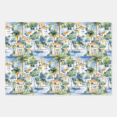 地中海のハートサンドブライダルシャワー ラッピングペーパーシート (正面)