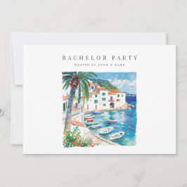 地中海のバチェラーパーティー招待状カード 招待状