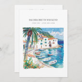 地中海のバチェロレッテ週末招待状 招待状 (正面/裏面)