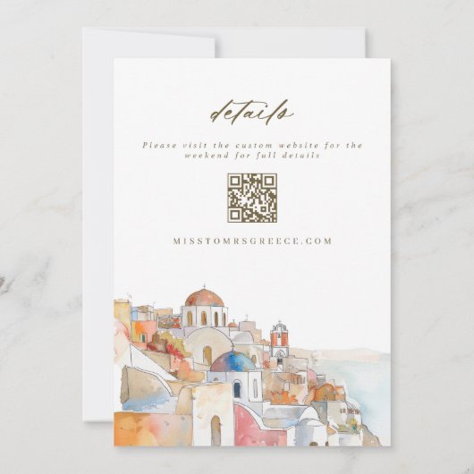 地中海のバチェロレッテ週末QRコード 招待状 (裏面)
