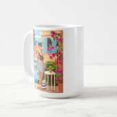 地中海のバルコニーイラストコーヒー コーヒーマグカップ (正面左)