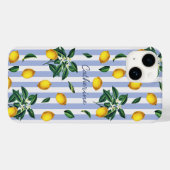 地中海のビンテージ レモン ブルー ストライプ 名 Case-Mate iPhoneケース (裏面 (横))