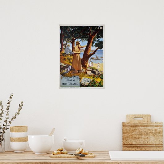 地中海のフランス・ヴィンテージ旅行 ポスター (キッチン)