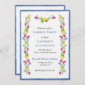 地中海のフローラガーデンバースデーパーティー 招待状 (正面/裏面)