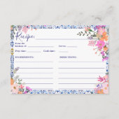 地中海のフローラタイルブライダルシャワーレシピ エンクロージャーカード (正面)