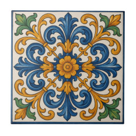 地中海のフローラハ絵を描ンドスタイル タイル