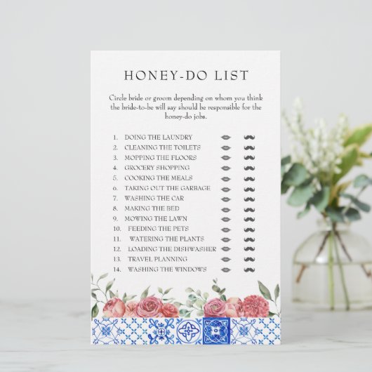 地中海のフローラピンクブライダルシャワーゲームステータス 便箋 (スタンド正面)