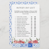 地中海のフローラピンクブライダルシャワーゲームステータス 便箋 (正面/裏面)