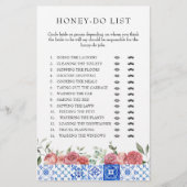 地中海のフローラピンクブライダルシャワーゲームステータス 便箋 (正面)