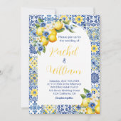 地中海のブイタリアンルータイル&レモ結婚ン 招待状 (正面)